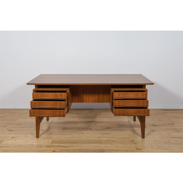 Mid-Century Freestanding Teak Desk, 1960s For Sale - Image 12 of 18