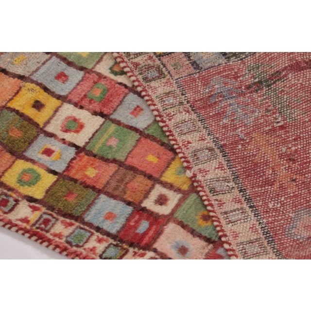 Red Vintage Gabbeh Floral Urn & Mosaic Extra-Long Runner by Rug & Kilim, Afghanistan, 1950-1959 For Sale - Image 8 of 10