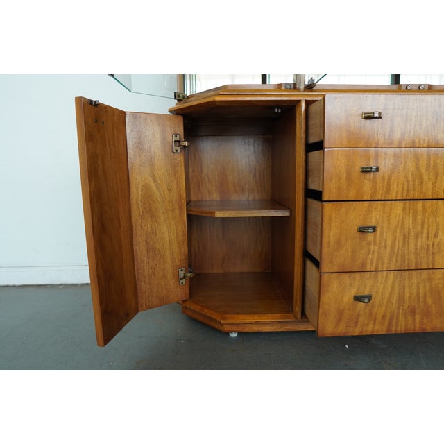 Vintage Drexel Formations Burl Wood Display Cabinet For Sale - Image 9 of 16