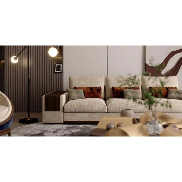 Brown Mies Modular LT01 Sofa from Alma De Luce, Set of 6 For Sale - Image 8 of 9