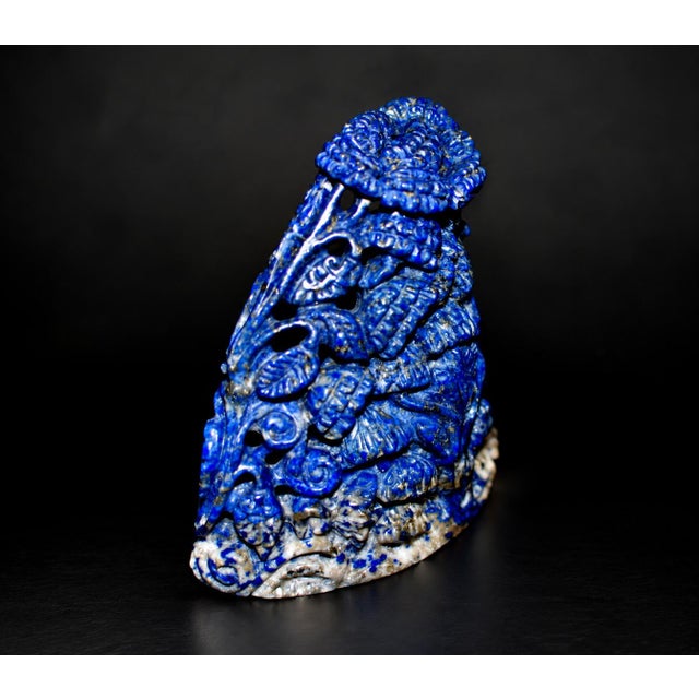Lapis Lazuli Buddha in Alcove Finely Carved For Sale - Image 11 of 11