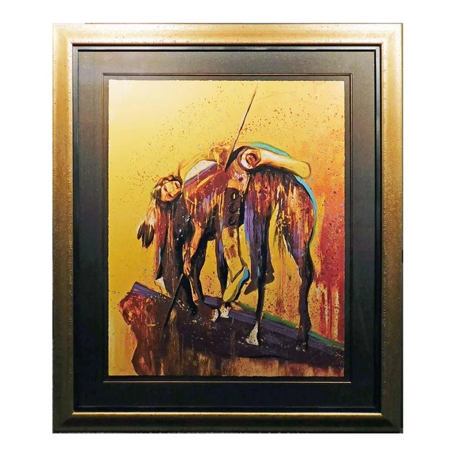 Earl Biss "End of Trail" Serigraph on Paper Framed Hand Signed For Sale