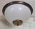 Vintage Ceiling Lamp with a Patinated Brass Frame and Opaque White Glass Shade by Honsel, 1990s For Sale - Image 4 of 9