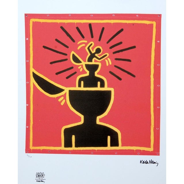 Keith Haring (USA, 1958-1990) "Pop-Art", print signed with logo no. 92/150 Sheet size 50x70cm, appears without handling marks