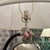 American Chrome Repurposed Fire Extinguisher Lamp With Custom White Flare Shade For Sale - Image 3 of 8
