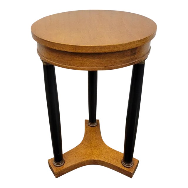 Vintage French Empire Style Side Table With Ebonized Columns For Sale