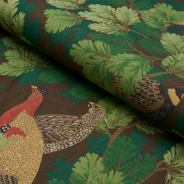 Schumacher SAMPLE - Schumacher Covey Hedge Fabric In Chestnut For Sale - Image 4 of 4