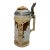 Antique 1800's German Mettlach Villeroy Boch Pottery Pewter Lidded Beer Stein For Sale