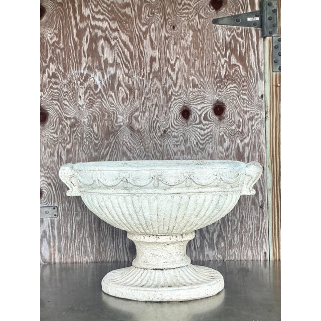 Late 20th Century Late 20th Century Regency Cast Concrete Swag Planter For Sale - Image 5 of 7