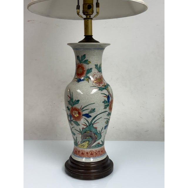 Late 20th Century Aladin Lamps & Shades Floral Porcelain Table Lamp For Sale In San Francisco - Image 6 of 12