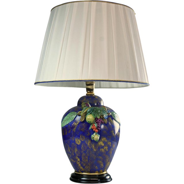 Italian HandPainted Majolica Table Lamp Chairish