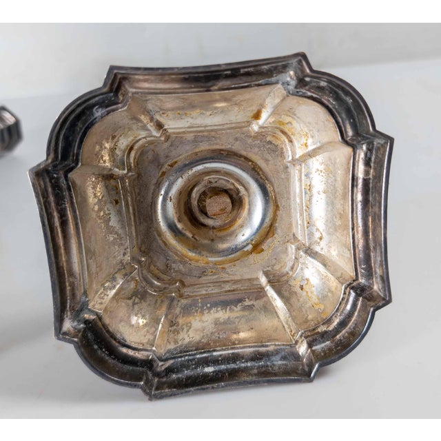 20th Century Pair of Danish Silverplate Candlesticks in Georgian Style by Hans Jensen For Sale - Image 17 of 17