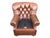 1990s English Churchill Leather Armchair With Rolled Arms & Brass Nailhead Trim For Sale - Image 11 of 12