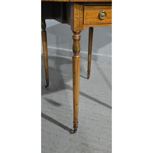 Yellow Vintage Painted Satinwood Pembroke Table, 1920 For Sale - Image 8 of 16