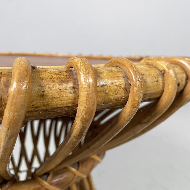 Mid-Century Modern Italian Rattan Coffee Table attributed to Franco Albini, 1960s For Sale - Image 6 of 17