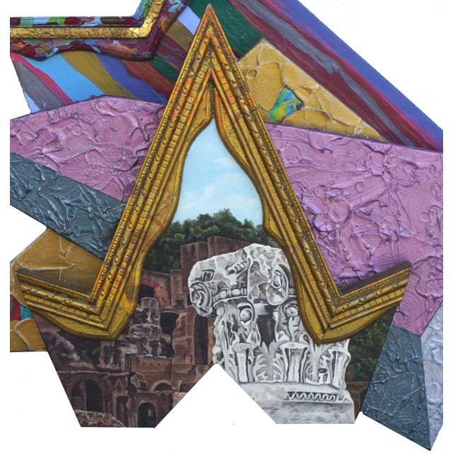 1980s Abstract Post-Modern Roman Ruins Mixed Media Wall Sculpture, "Classic Series" by Jack Reilly 1 For Sale - Image 5 of 6