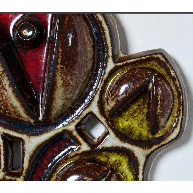 1960s Danish Ceramic Wall Plaque Circa 1960s For Sale - Image 5 of 8