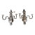 Pair of Oversized Hollywood Regency Polished Aluminum Two-Arm Urn Wall Sconces For Sale
