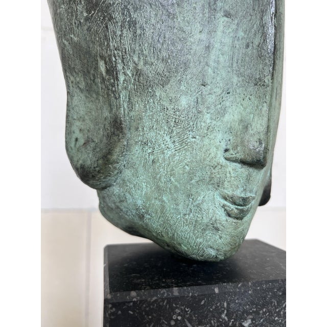 Monumental Bronze Head Sculpture from Filippa de Boer, 1980s For Sale - Image 11 of 16