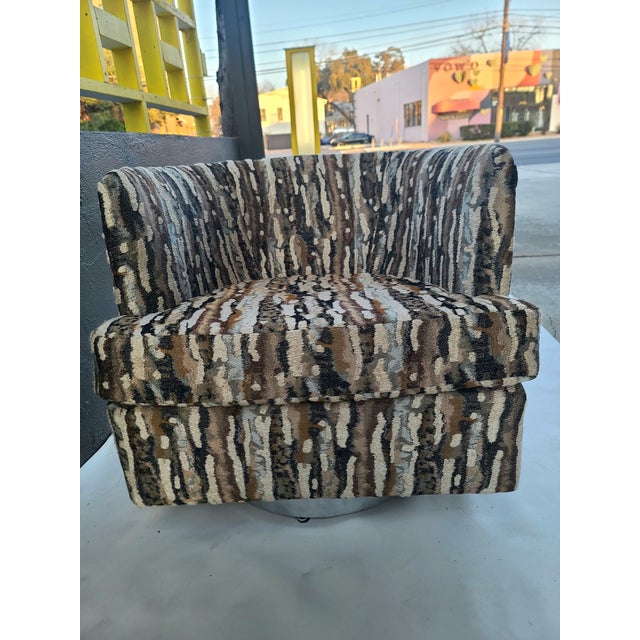 Milo Baughman Thayer Coggin Chrome Swivel Rocker For Sale - Image 13 of 15