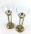 Mid-Century Modern 1960s Mid-Century Modern Glass and Brass Vases or Candle Holders - a Pair For Sale - Image 3 of 8
