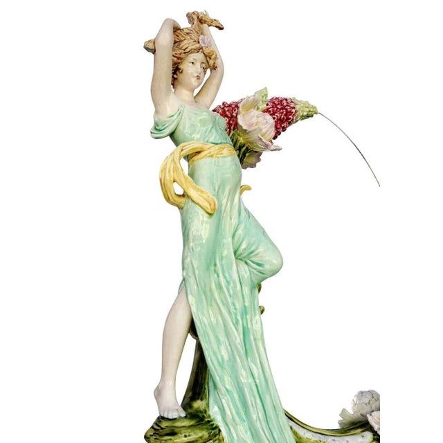 Hans Kieweg Art Nouveau Figural Vanity Mirror for Fraureuth For Sale In Los Angeles - Image 6 of 11