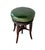 Adjustable English Mahogany Music Stool, Green Leather Seat, C. 1860 For Sale - Image 4 of 8