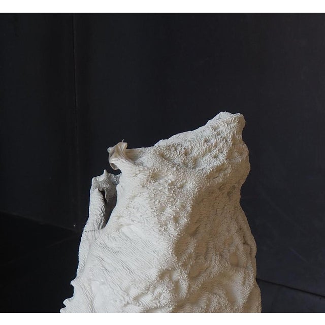 Coral Vase in Repurposed Lacquered Leather and Porcelain by WDSTCK Studio For Sale - Image 4 of 8