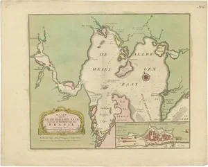 Antique Map of the Bahia Todos Santos Brazil by Tirion, 1750