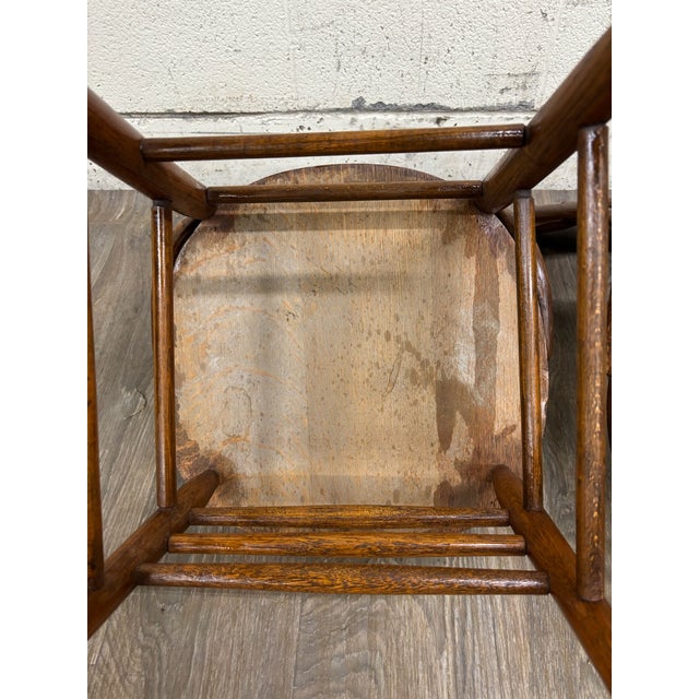 Antique Solid Oak Bentwood Curved Back Dining Chairs - Pair For Sale In Kansas City - Image 6 of 7