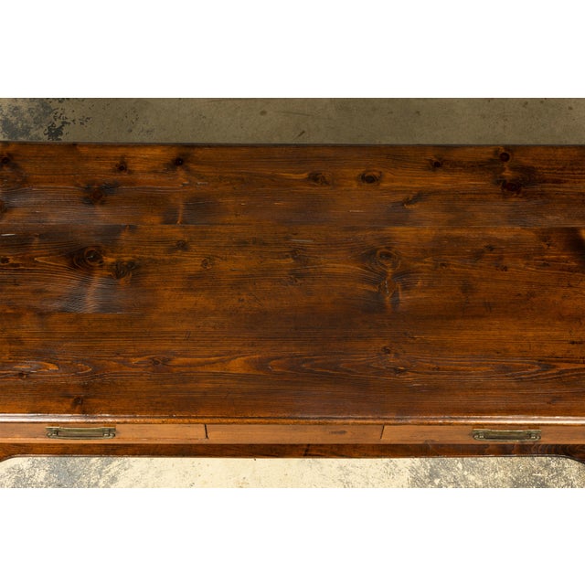 Late 19th Century Late 19th Century French Provincial Pine Draper’s Table or Kitchen Island For Sale - Image 5 of 18