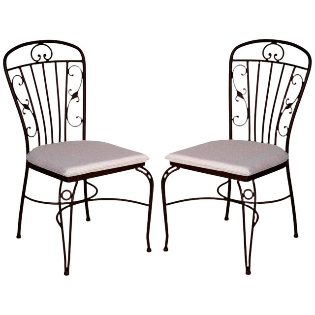 Brown Wrought Iron Garden Chairs a Pair Chairish