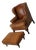 Set of Vintage Dutch Cognac Leather Club Chair and Ottoman For Sale