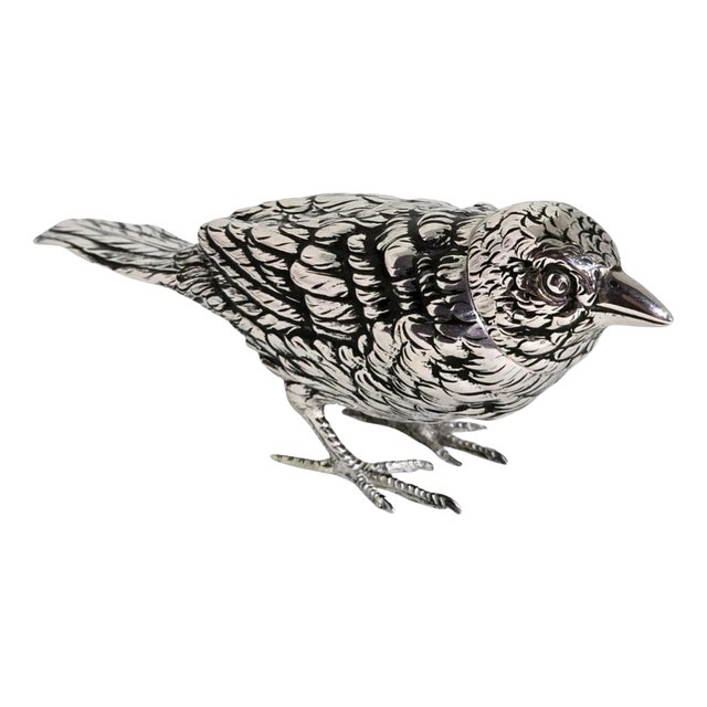 Antique Early 20th Century Continental Silver Bird Model For Sale