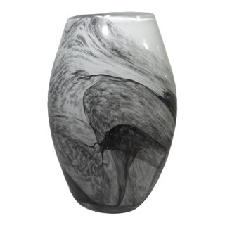 Vintage Blown Glass Vase Monochromatic For Sale