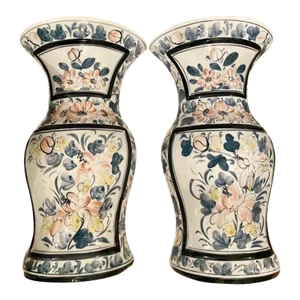 Pair of Maitland-Smith Floral Wall Vases / Sconces