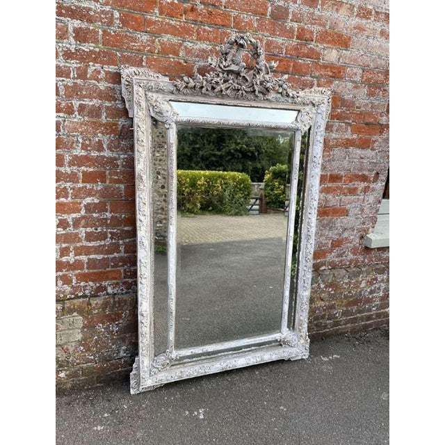 19th Century French Carved Wood & Gesso Mirror For Sale - Image 9 of 9