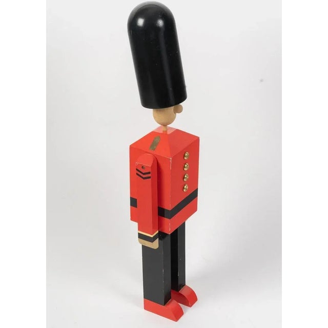 Painted Wood Sculpture of English Royal Guardsman, 20th Century For Sale - Image 4 of 8