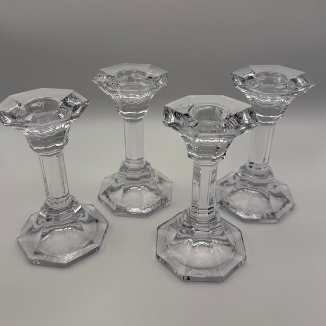 Late 20th Century Late 20th Century Villeroy & Boch Crystal Candlestick Set of Four For Sale - Image 5 of 10