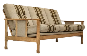Danish 3-Seater Sofa in Wool & Oak, 1970s