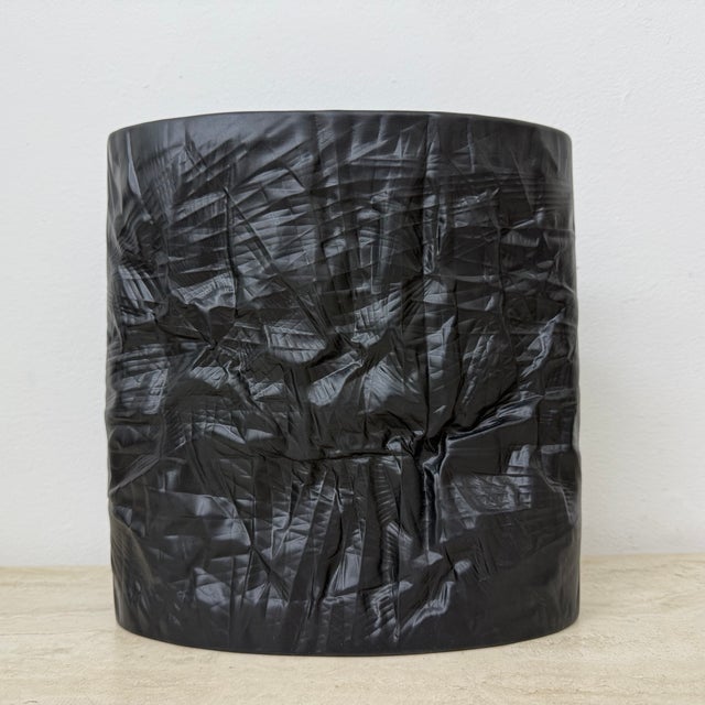 Bisque Black Porcelain Paper Relief Vase by Martin Freyer for Rosenthal, 1970s For Sale - Image 14 of 17