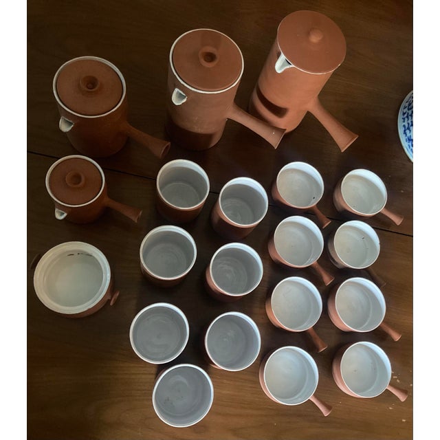 Mid-Century Modern 1990s Mid Century Modern Terracotta Coffee Set With Cups and Pots - 20 pcs For Sale - Image 3 of 6