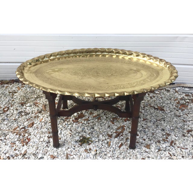 Vintage Brass Tray Coffee Table Chairish