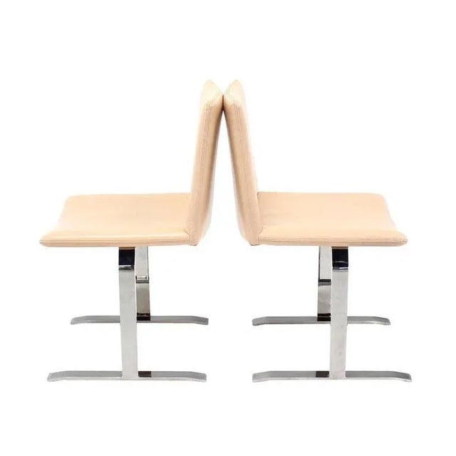 Mid-Century Modern Chrome Base Mid Century Dining Chairs - Set of 4 For Sale - Image 3 of 11