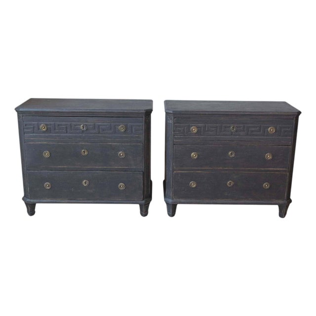 Pair of Swedish 19th Century Painted Chests of Drawers, c. 1850 For Sale
