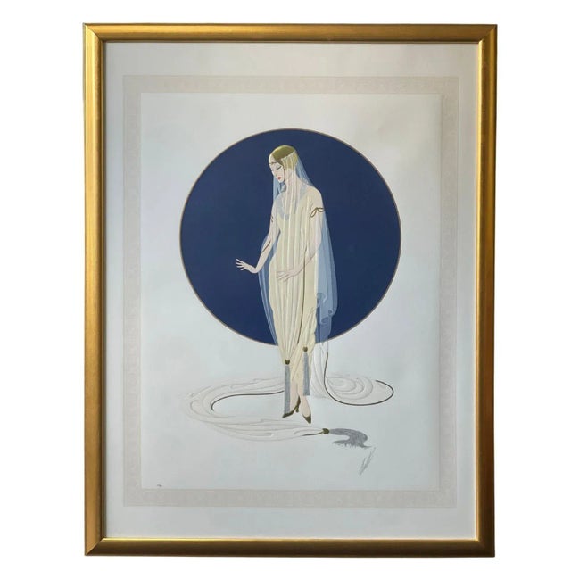 Wood "Devotion" Art Deco Numbered Serigraph by Erté, 1987 For Sale - Image 7 of 7