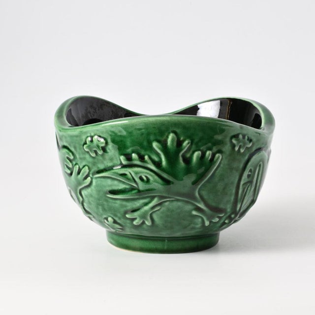 Mid-Century Green Ceramic Bowl from Syco, 1960s For Sale - Image 4 of 9