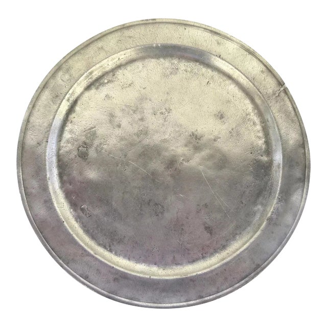 English Pewter Charger 18th Century Large For Sale