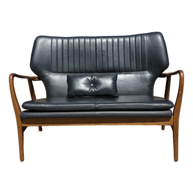 Helsinki Italian Leather Loveseat Attributed to Matt Izzo For Sale