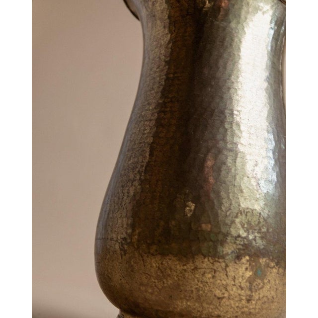 Brown Vintage Handmade Brass Jug, Italy, 1950s For Sale - Image 8 of 11